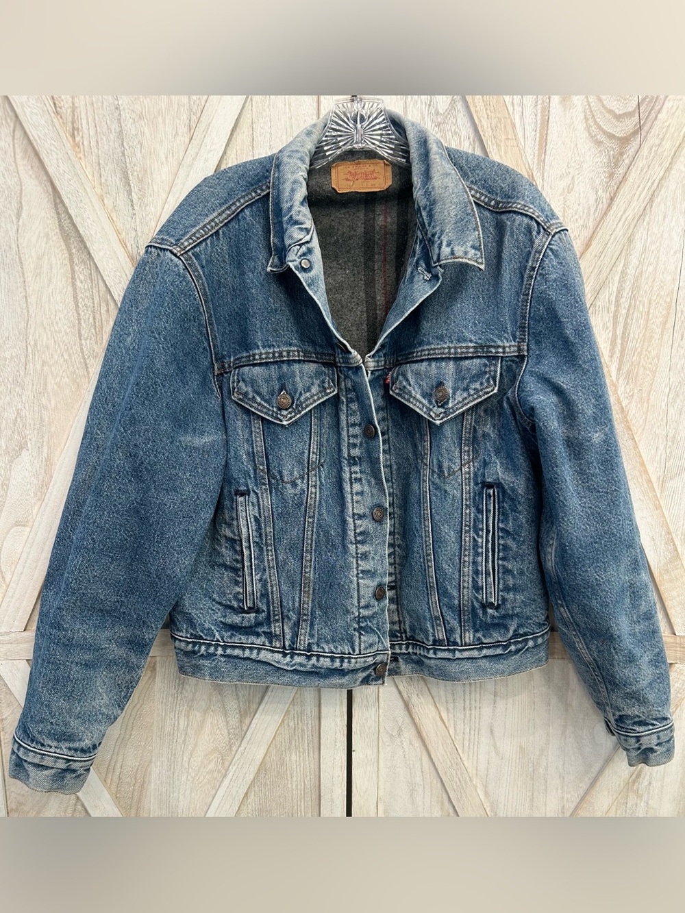 Vintage 1988 Levi's 70506-0316 USA Made Blanket Lined Denim Trucker Jacket 46
